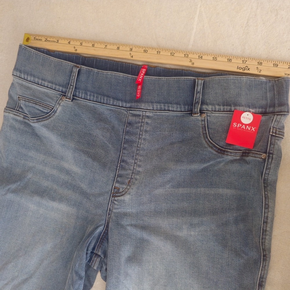SPANX Jeans 3X Petite Ankle Skinny Pull On Light Wash Stretch Denim NWT Y2K - Picture 6 of 13